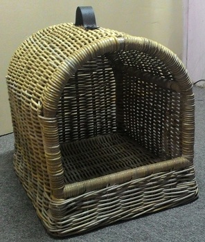 Dog bed wicker rattan in grey